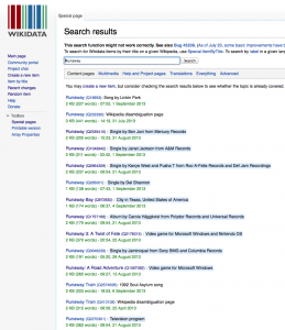 Search results containing both manual and automated descriptions (highlighted in blue).
